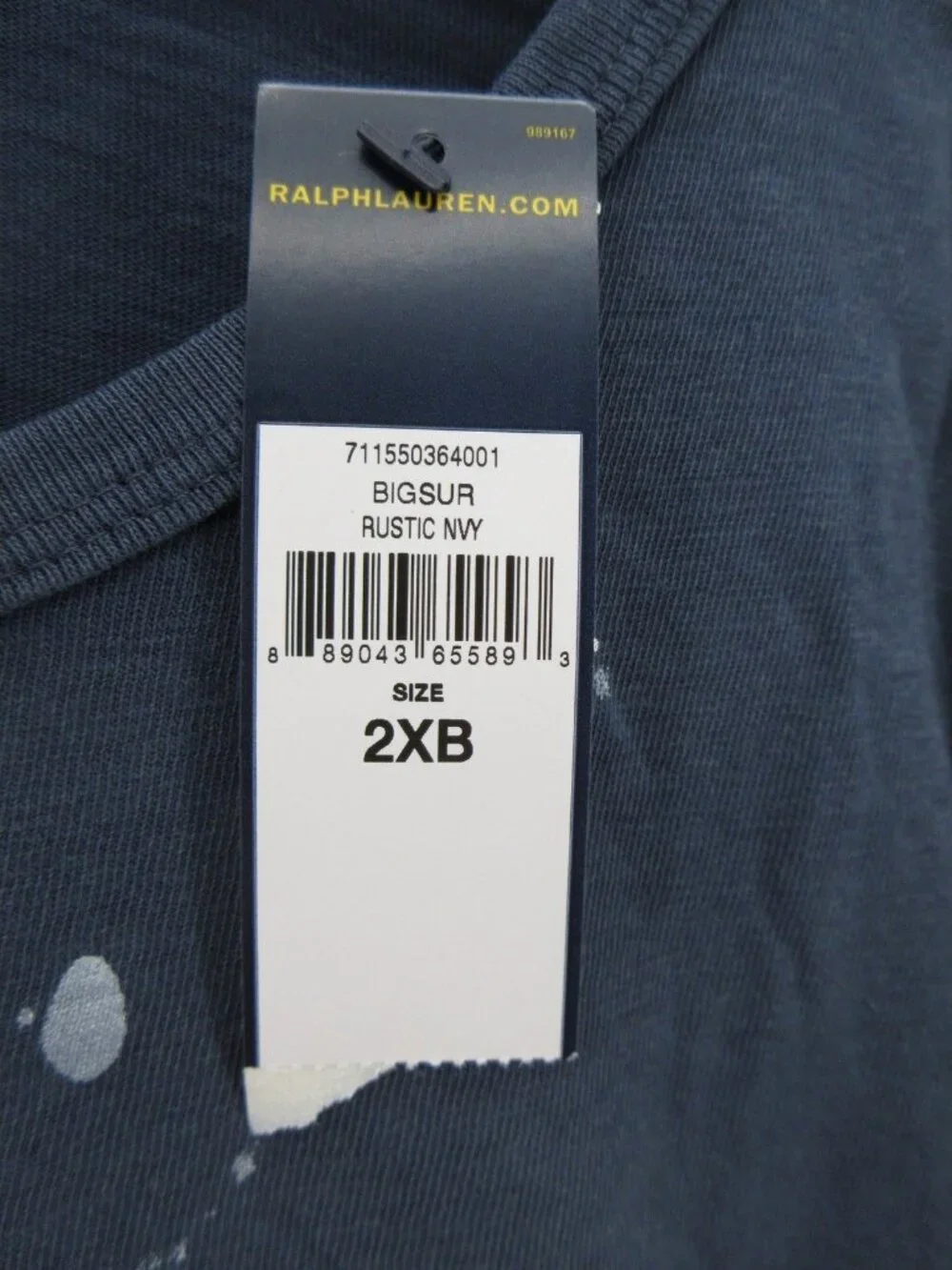 Polo Ralph Lauren Shirt 2XB Big Navy Spell Out Graphic Paint Splatter